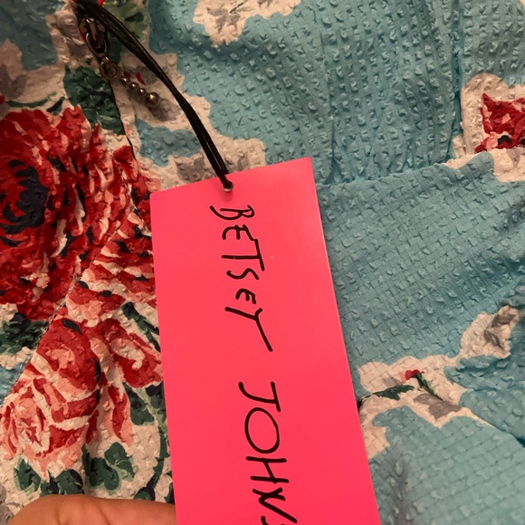 New Betsey Johnson Pastel Blue Floral Dress - Picture 4 of 5